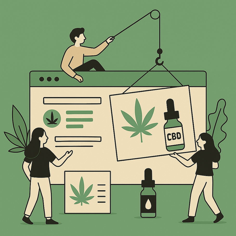 Karikatur eines CBD Onlineshop Informatiker
