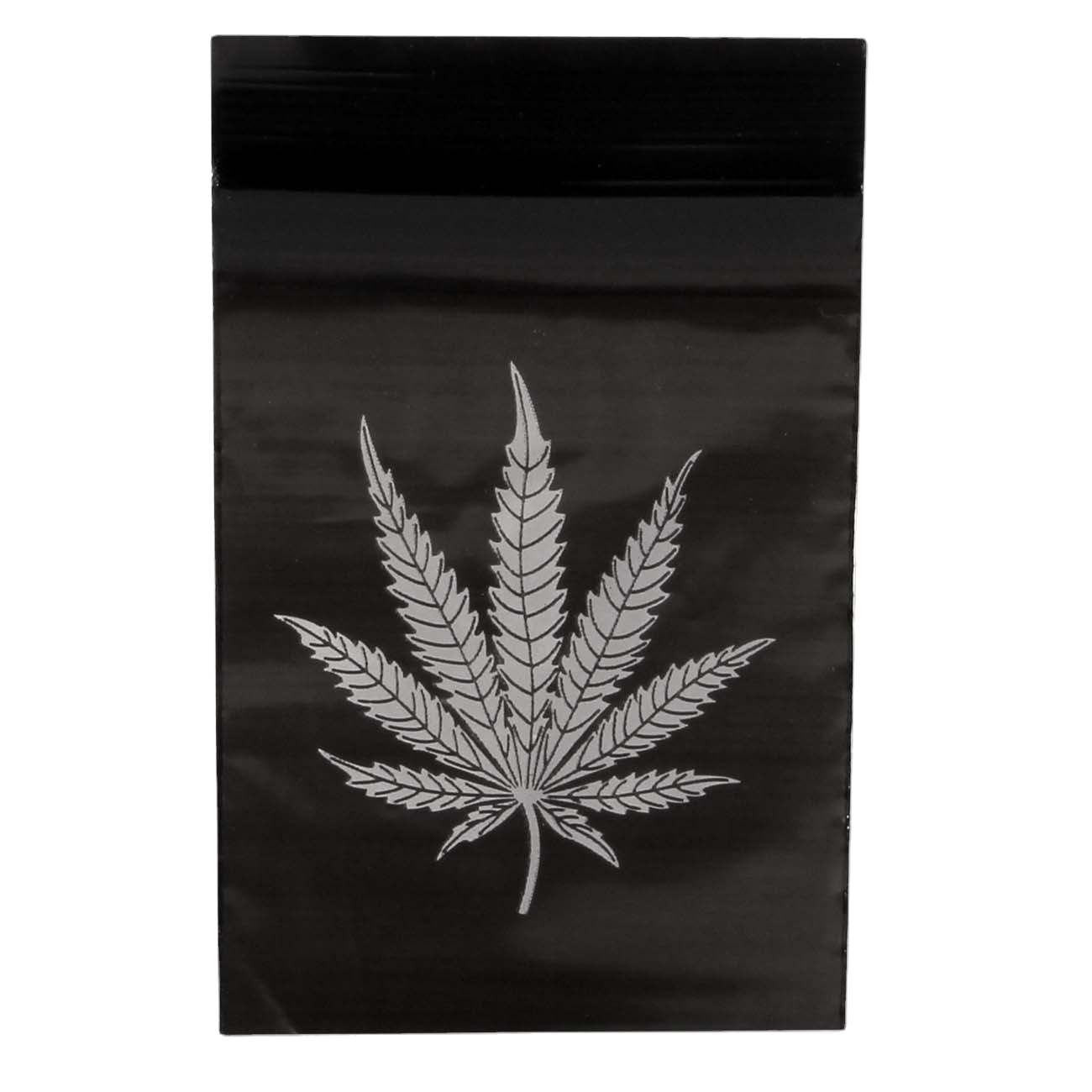 Grip schwarz - silbernes Hanfblatt - 60x80mm, 100 Stk.