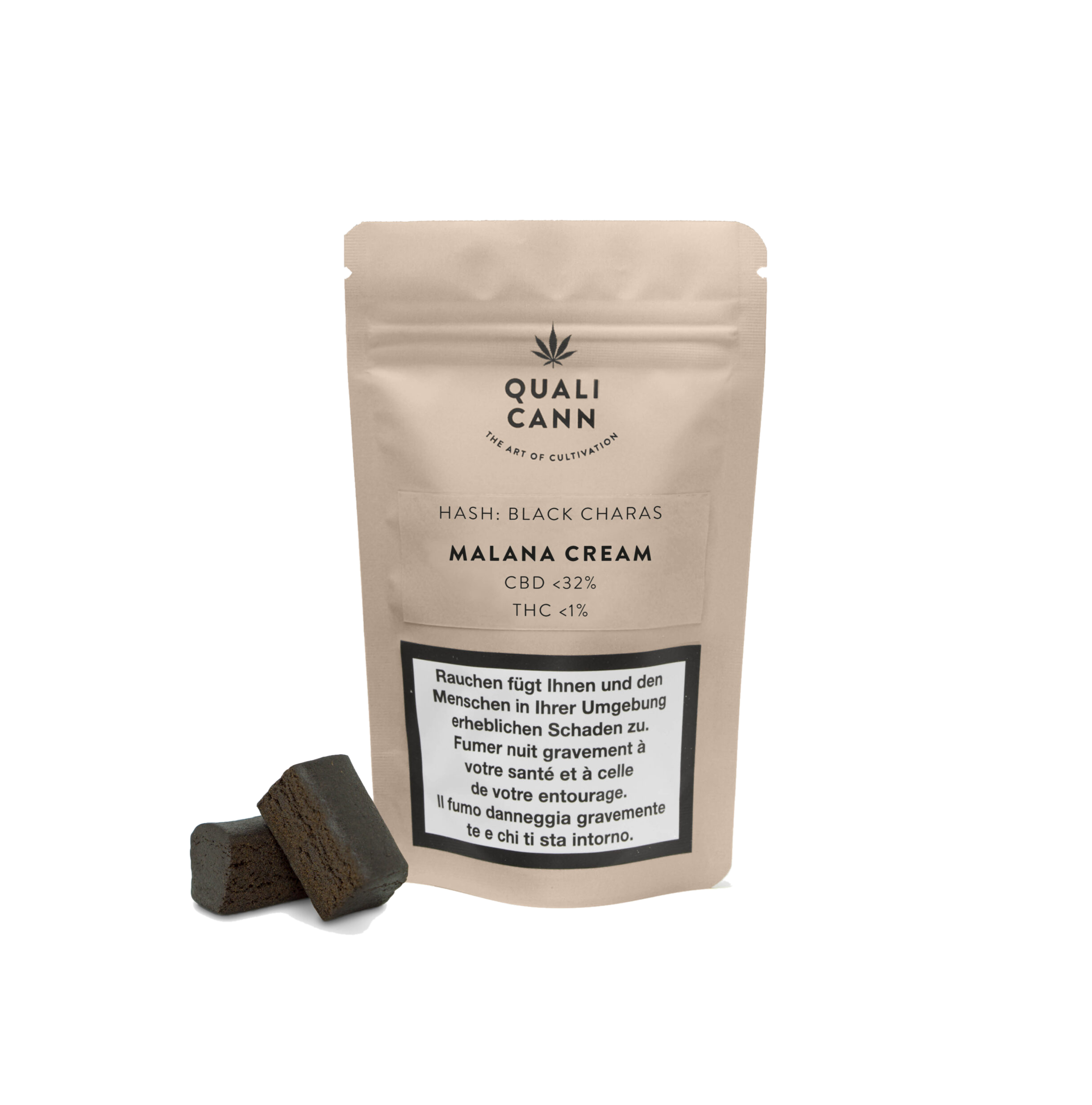 Crème Qualicann Malana - 5,5 g de haschich CBD (Charas noir premium)
