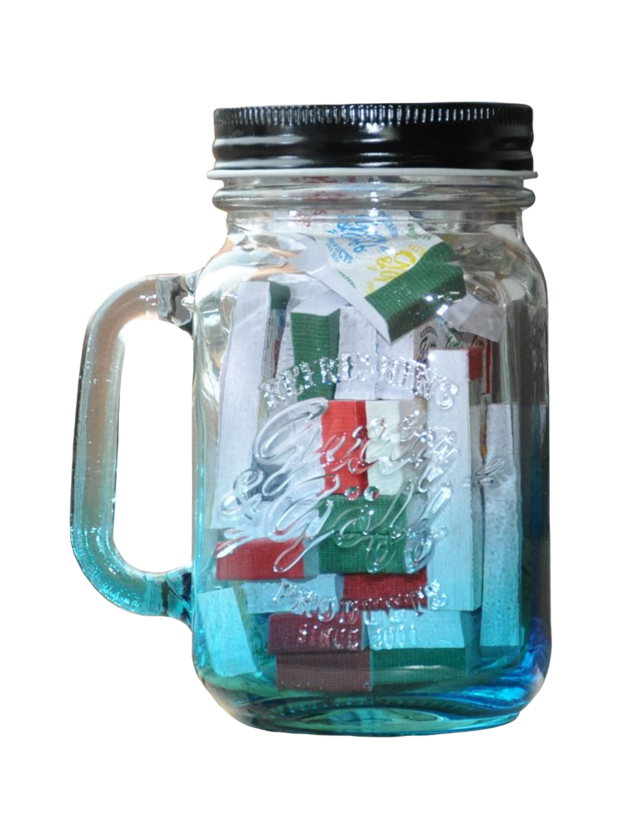 Filtre Gitty & Göff dans un verre bleu