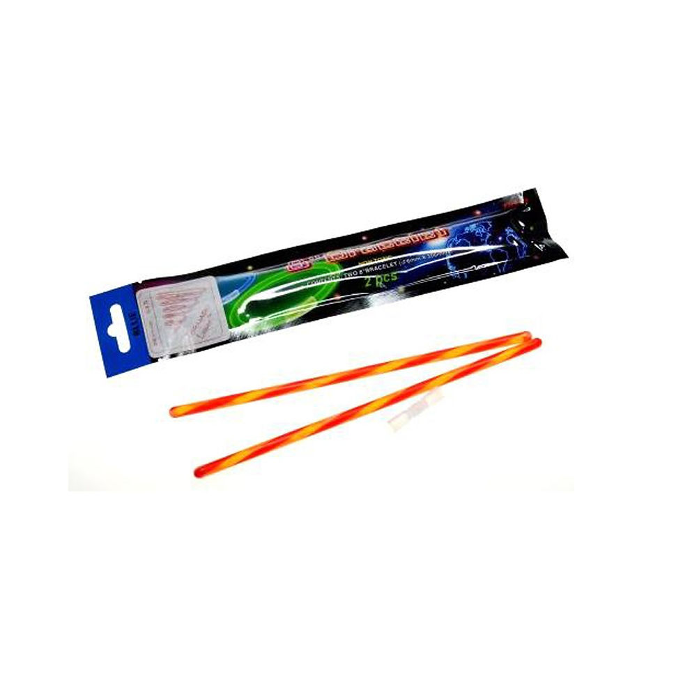 Lot de 2 bracelets bâtons lumineux Tornado, environ 20 cm - couleurs assorties