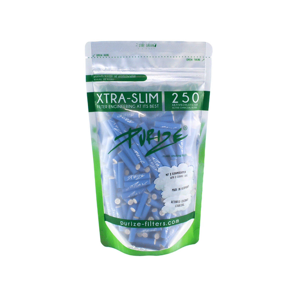 Filtre à charbon actif PURIZE Blue Xtra Slim Size 5,9 mm, lot de 250