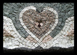 "Swans", stone mosaics, 50X35cm