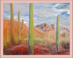 "Cactuses in the desert",100cmX70cm
