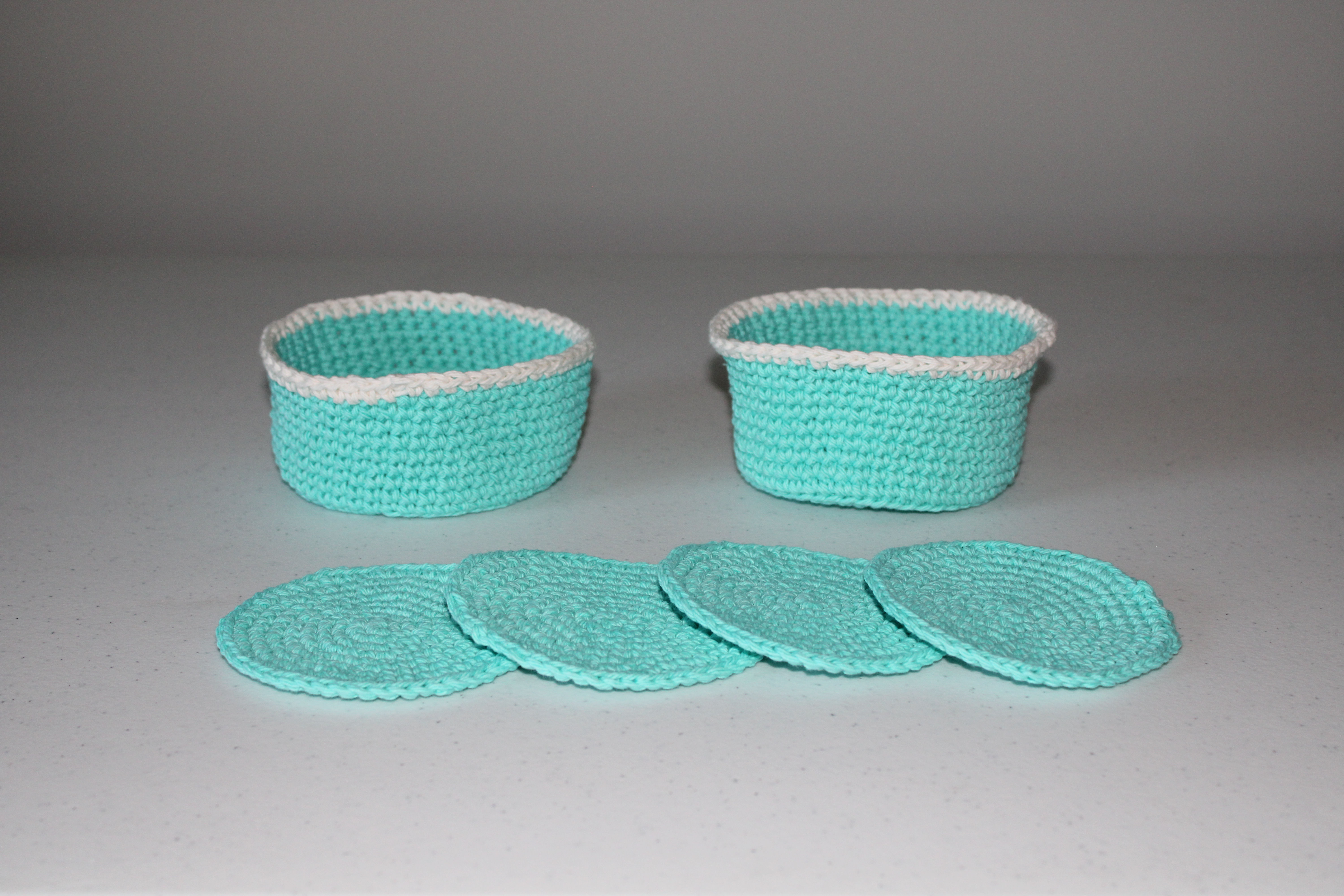 Soft Sided Bowls & Coasters - Light Blue
