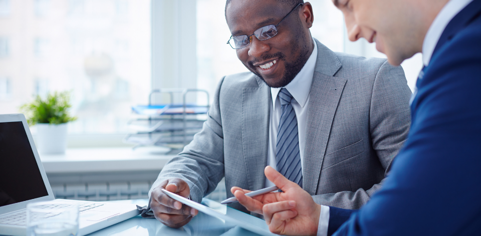 a man working as a business coach