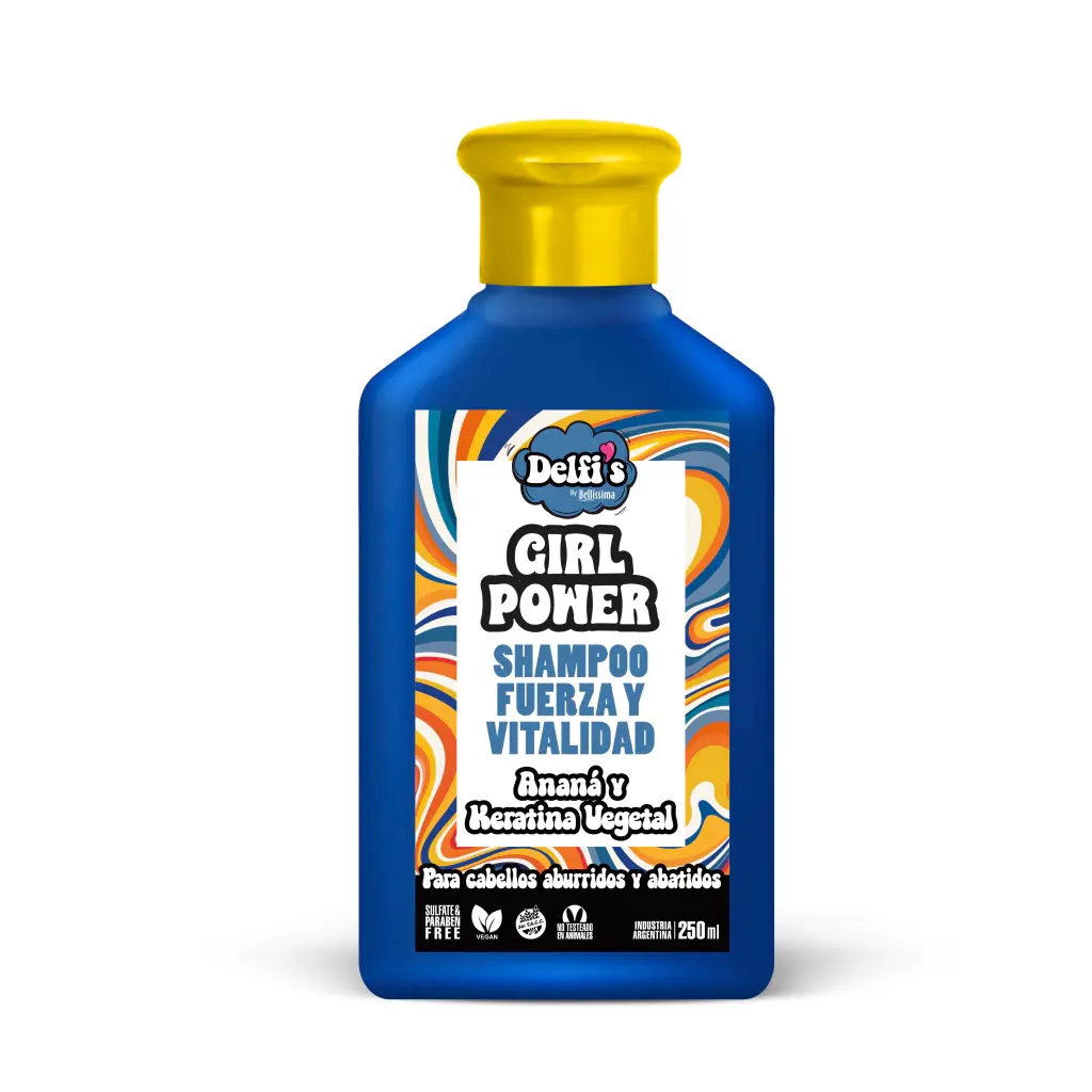 Shampoo Vegano Delfi's Girl power Fuerza y Vitalidad 250 ml