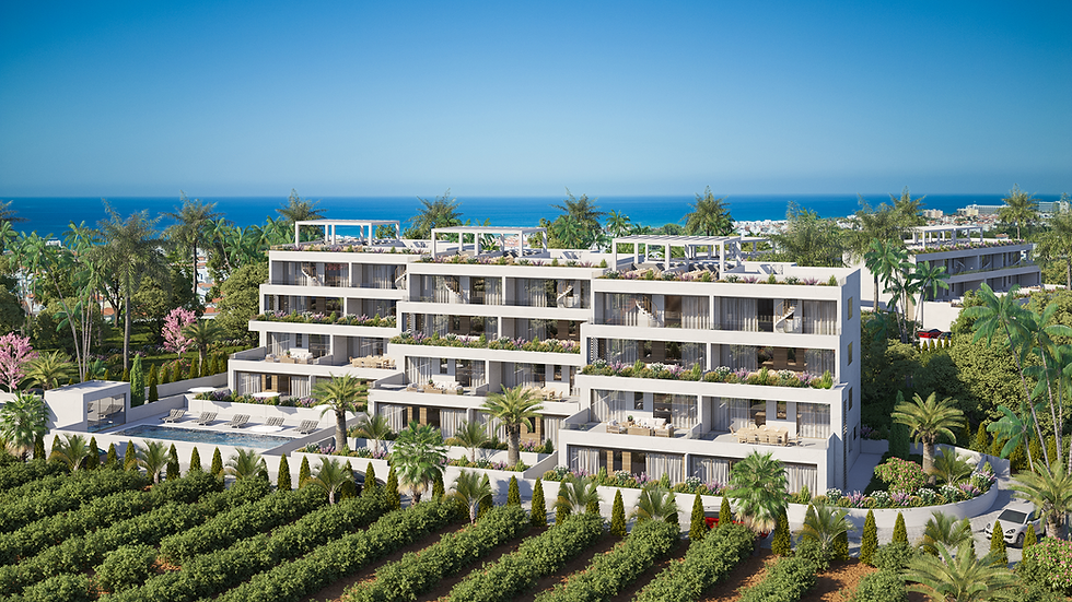 Coastal Charm: A 3D Render of Seaside Apartments