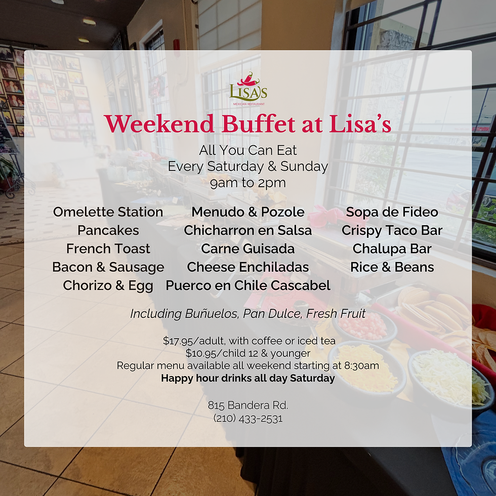 SUNDAY ALL YOU CAN EAT WEEKEND BUFFET