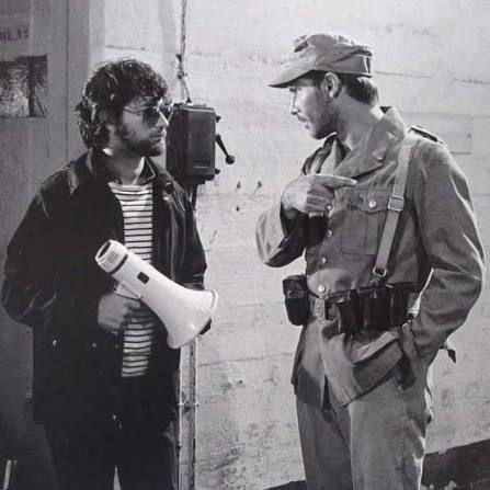 Steven Speilberg and Harrison Ford on the set of Raiders