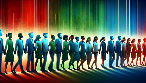 DALL·E 2024-01-03 11.32.34 - A digital art image depicting a line of people of diverse eth