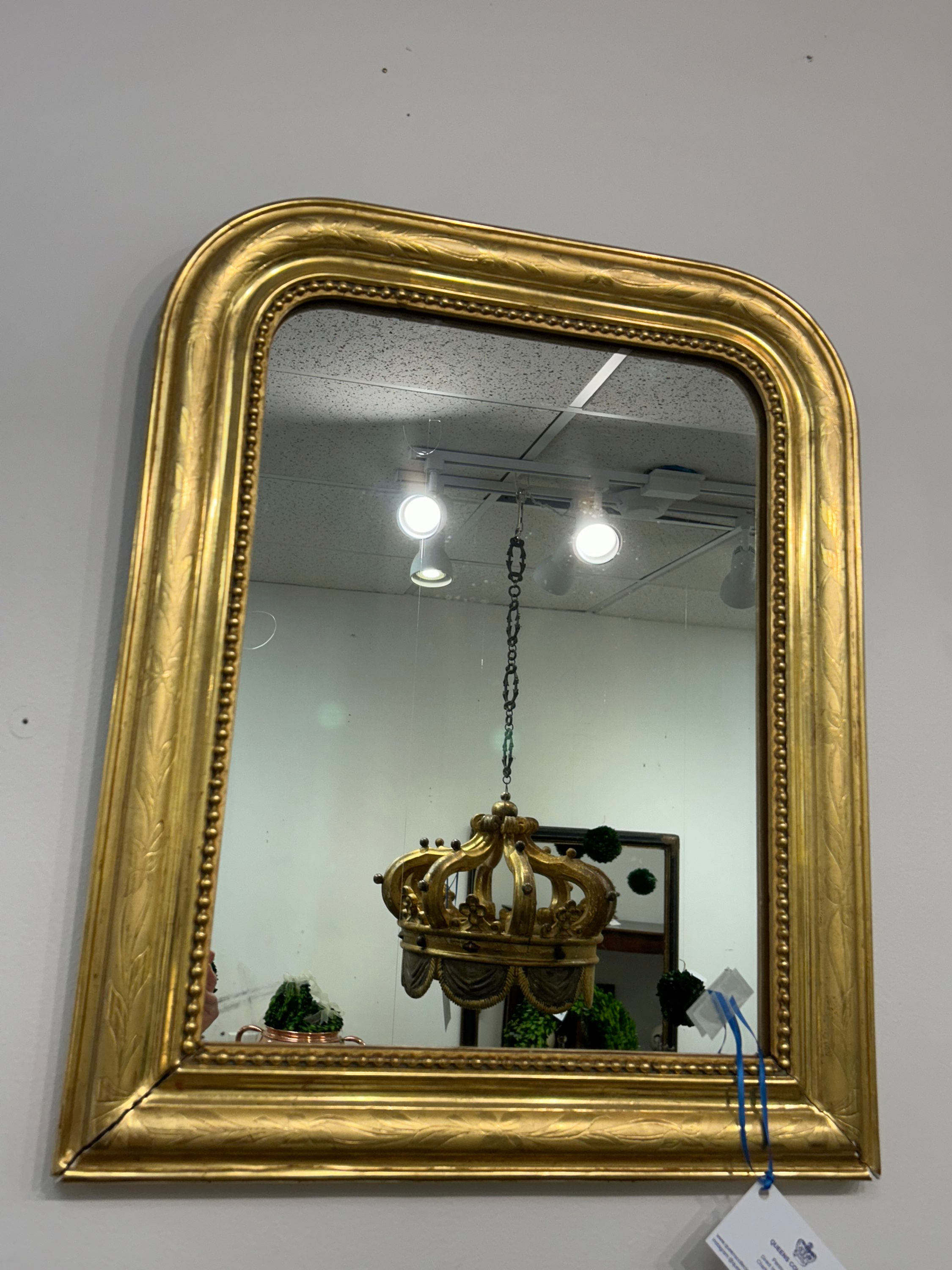 French Louis Philippe Gilt Mirror 19”W x 24” H (Item #1162)