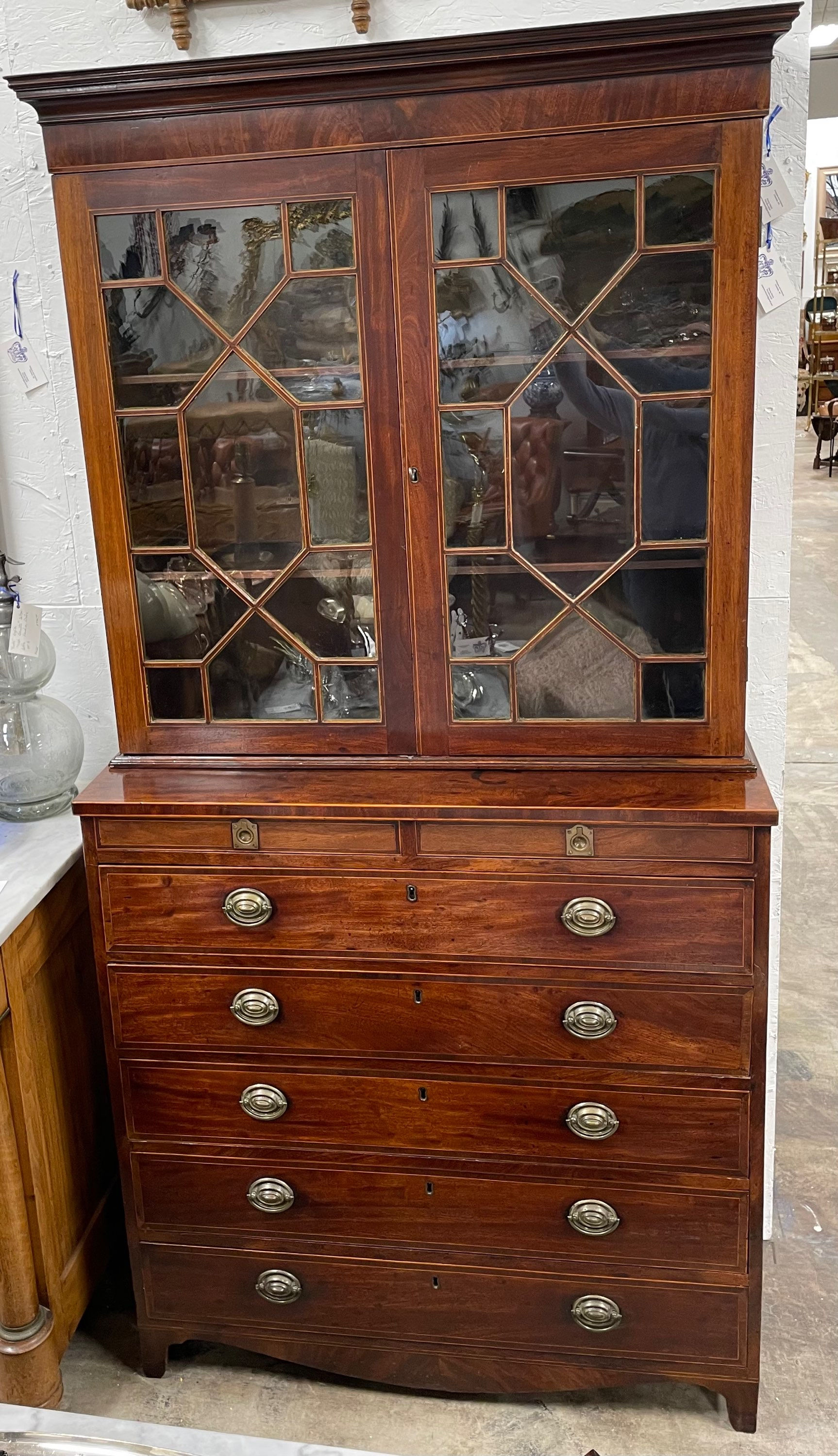 English Secretaire Bookcase