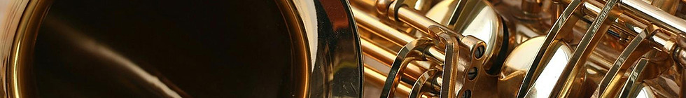 Jazz Band banner showing a close-cropped photo of a saxophone