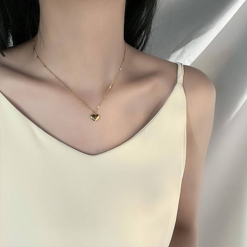 Thumbnail: 2025 New Titanium Steel Gold plated Love Heart Pendant Necklace For Women Trendy