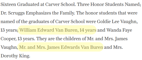 The image that describes that William was an honors student came from a Fulton Sun article of Callaway Memories by Emily O'Leary.