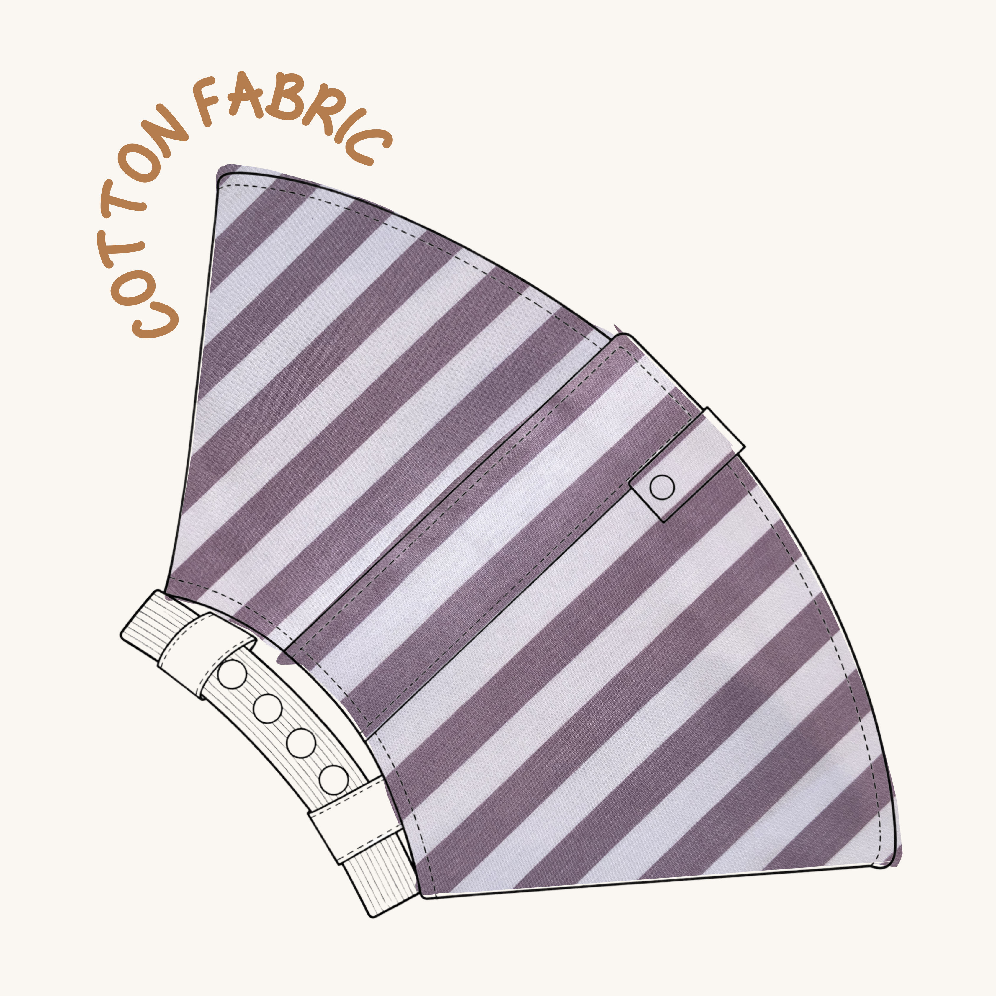 SOFT RECOVERY CONE | LAVENDER THICK STRIPE
