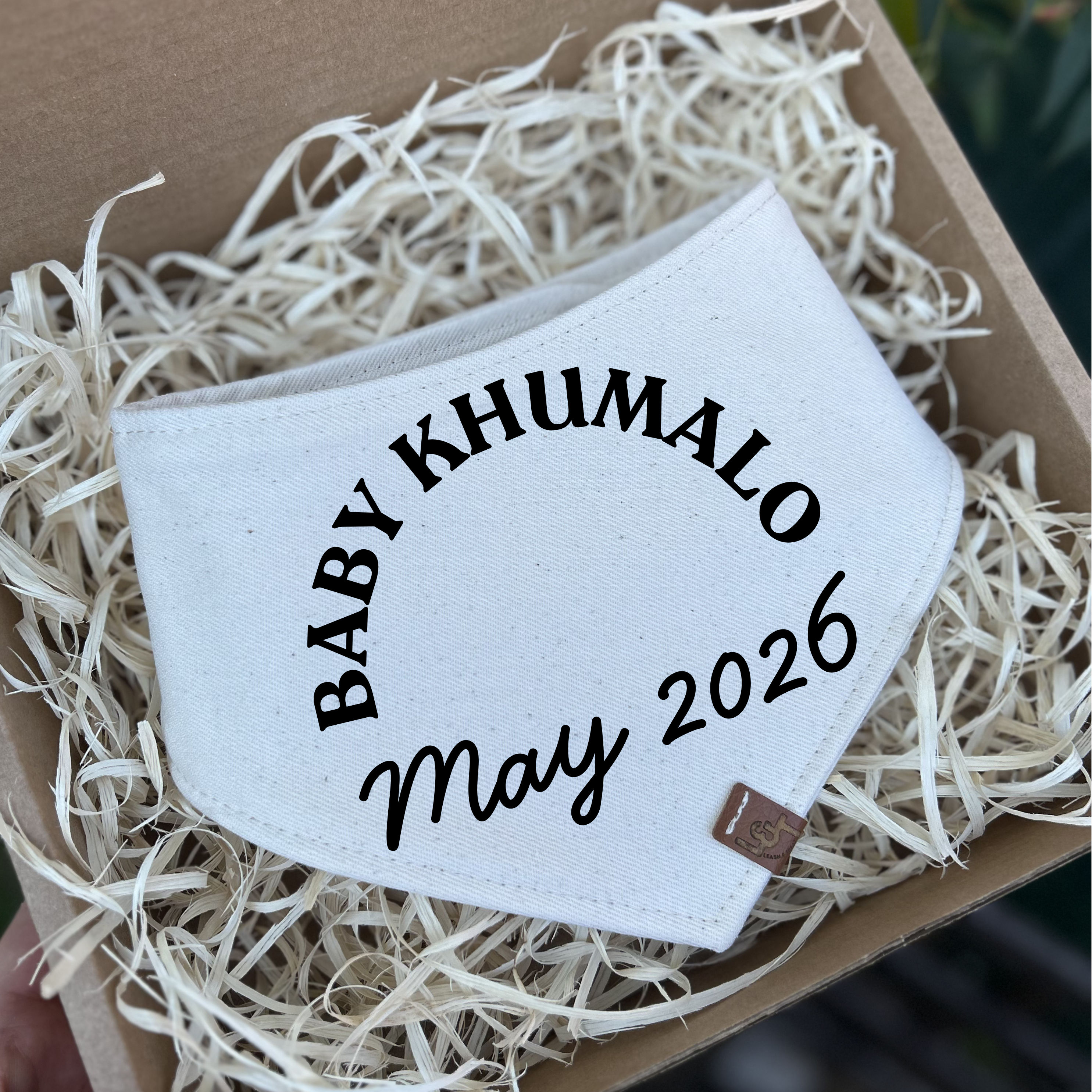 BABY ( SURNAME & DATE ) | BABY ANNOUNCEMENT BANDANA 
