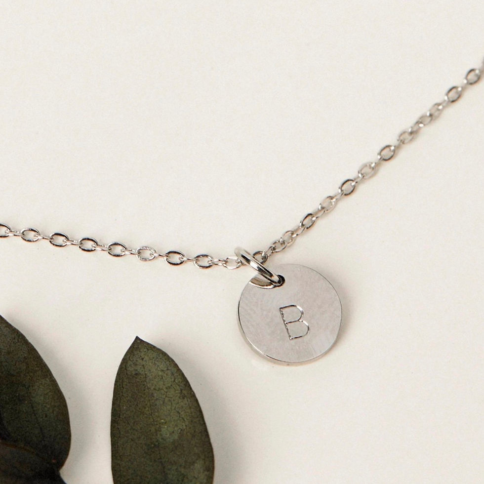 Thumbnail: ROUND METAL STAMPED NECKLACE | KEEPSAKE NECKLACE