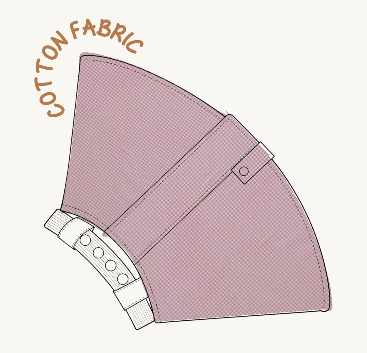 SOFT RECOVERY CONE | PINK GINGAM SMALL PRINT