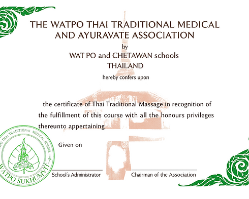 Wat Pho Main School Completion Certificate