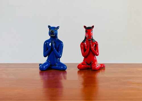 アジアン雑貨 虎と馬の置物 虎と馬の置物 1対 | Luan's