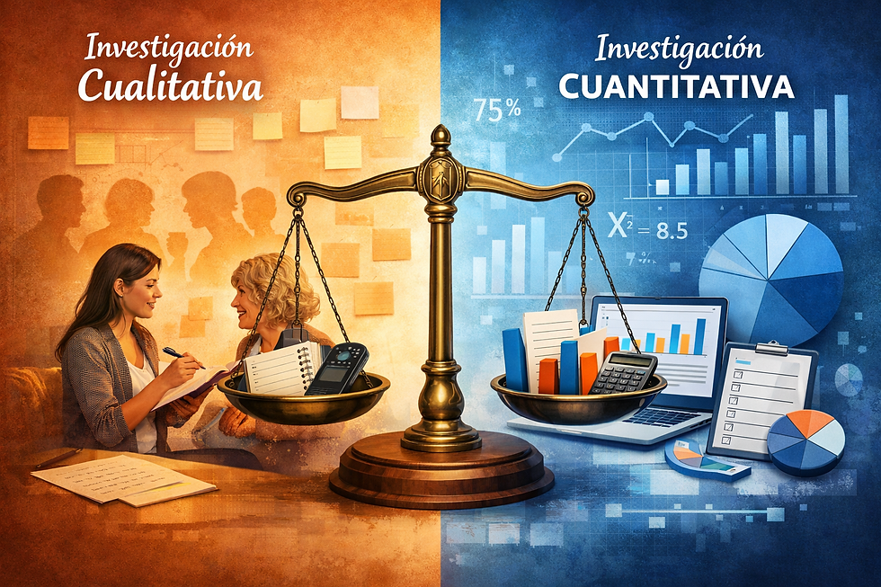 Figura 1. Contraste entre investigación cualitativa y cuantitativa.