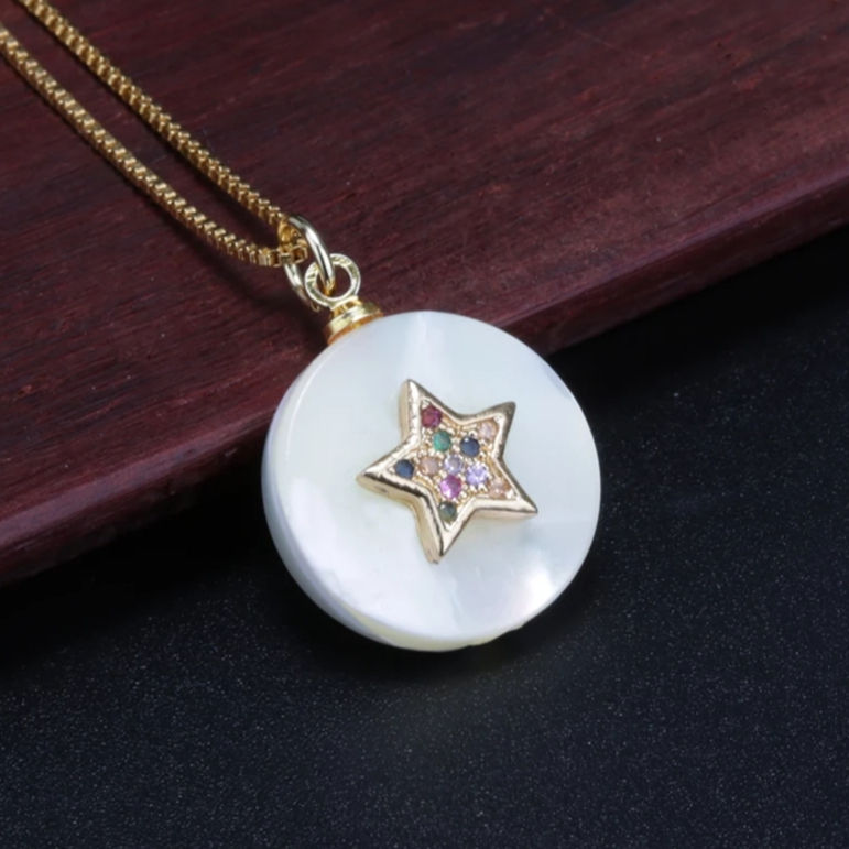 Thumbnail: Celestrial Cubic Zirconia Pearl Necklaces