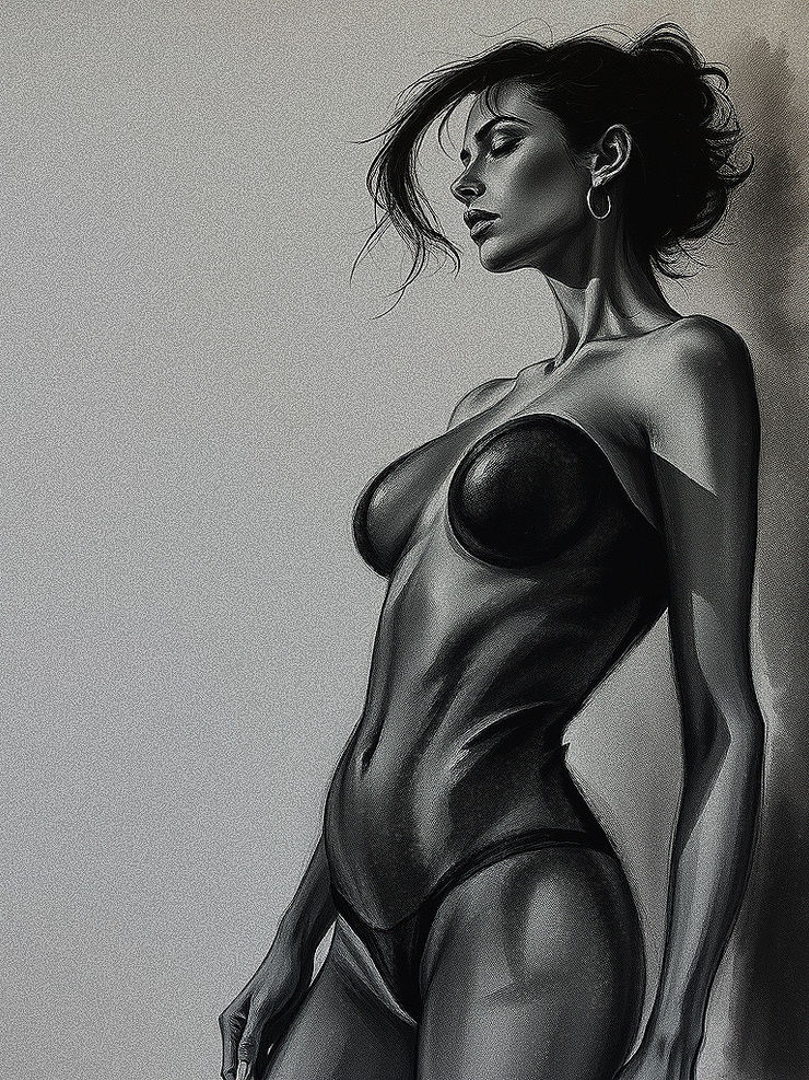 A focused view of figure drawing tools and charcoal on textured paper