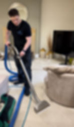 Scott deep cleaning carpets for a lovely home in Somerset.