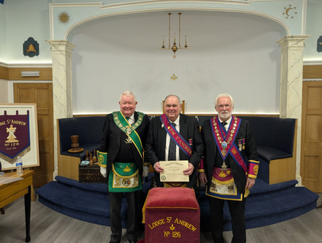 Presentation: Lodge St. Andrew Kilmarnock No.126 Bro. James Blyth PM