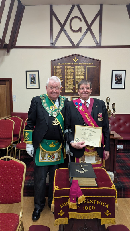 Presentation: Lodge Prestwick No.1060 Bro. Robert McLauchlan PM