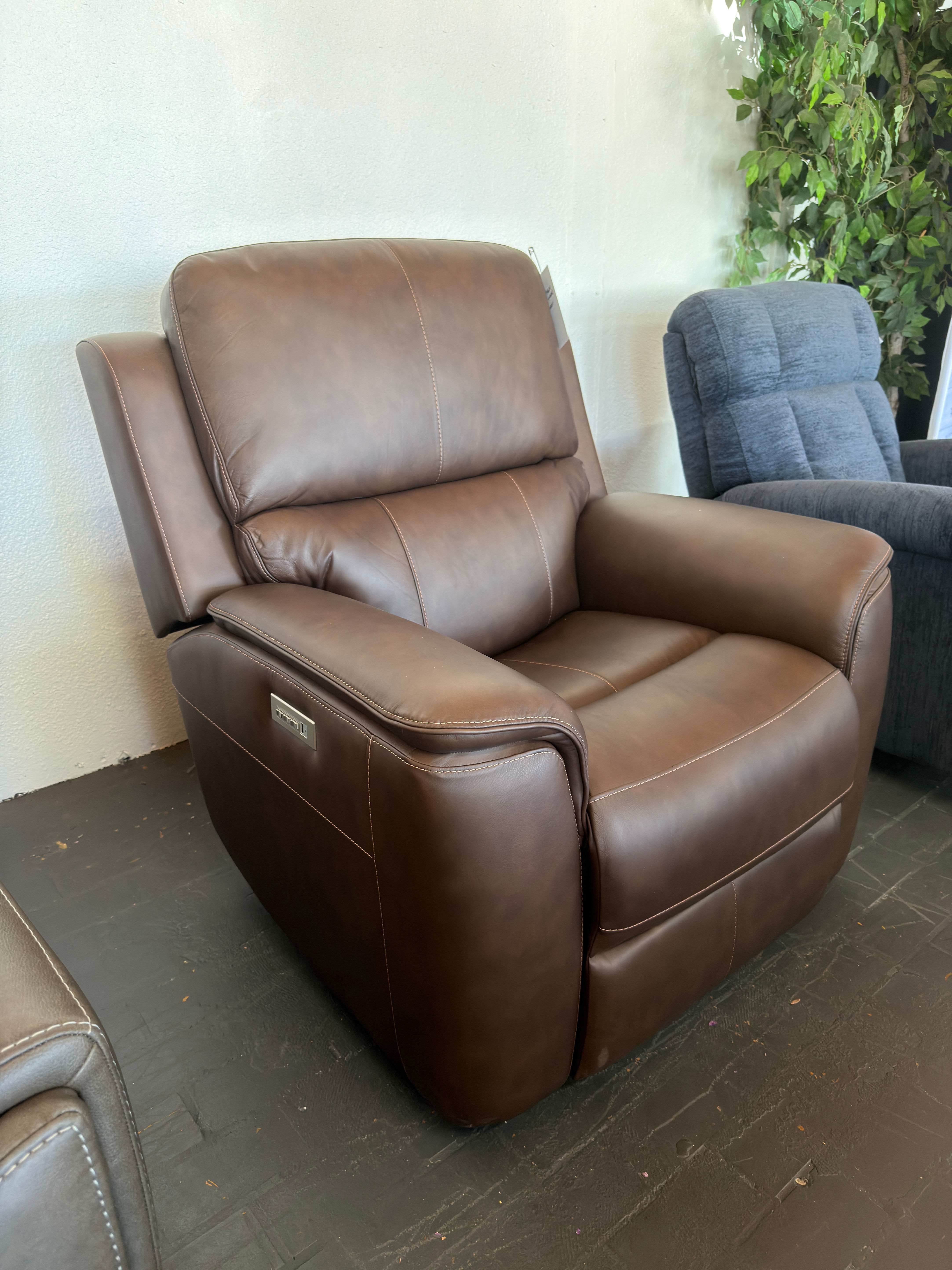 Henry leather power recliner (floor model)