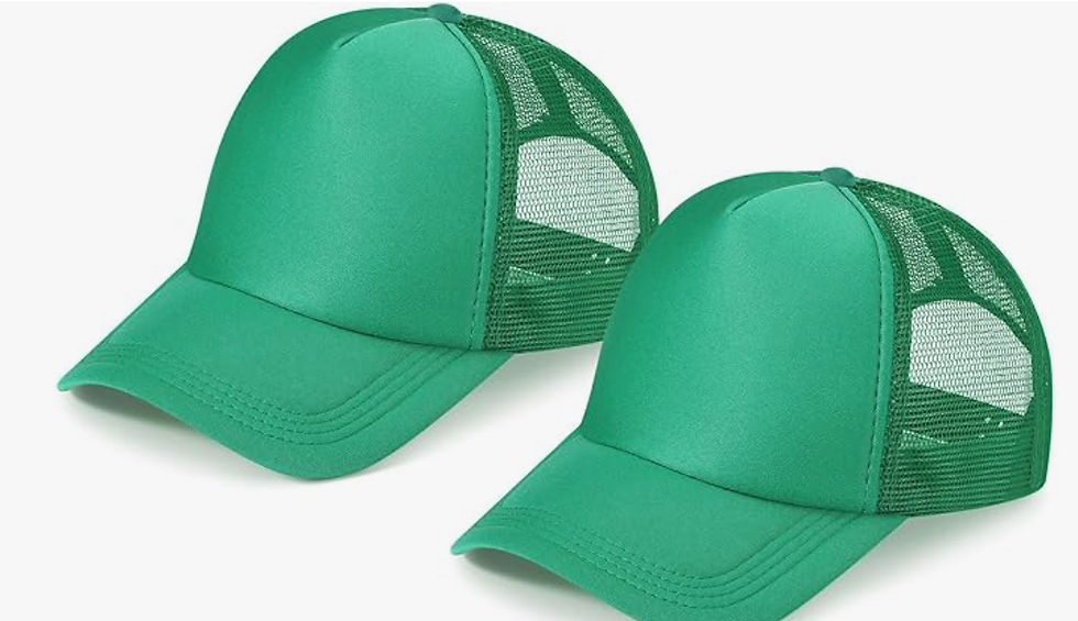 Thumbnail: Two green custom foam trucker hats