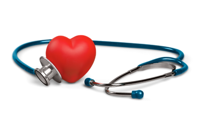 Red heart with stethoscope, healthcare concept. Vitalize Health.
