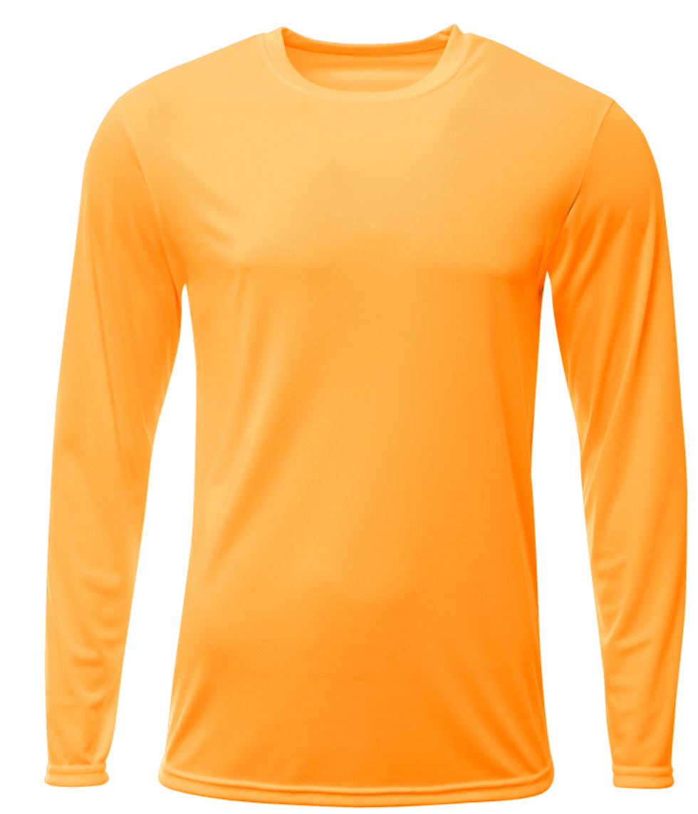 Thumbnail: Orange long-sleeve performance shirt