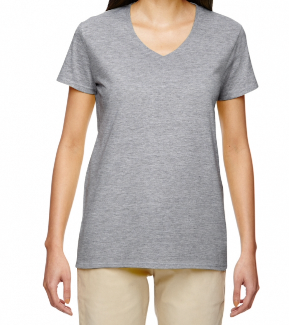 Thumbnail: Women's heather gray V-neck T-shirt