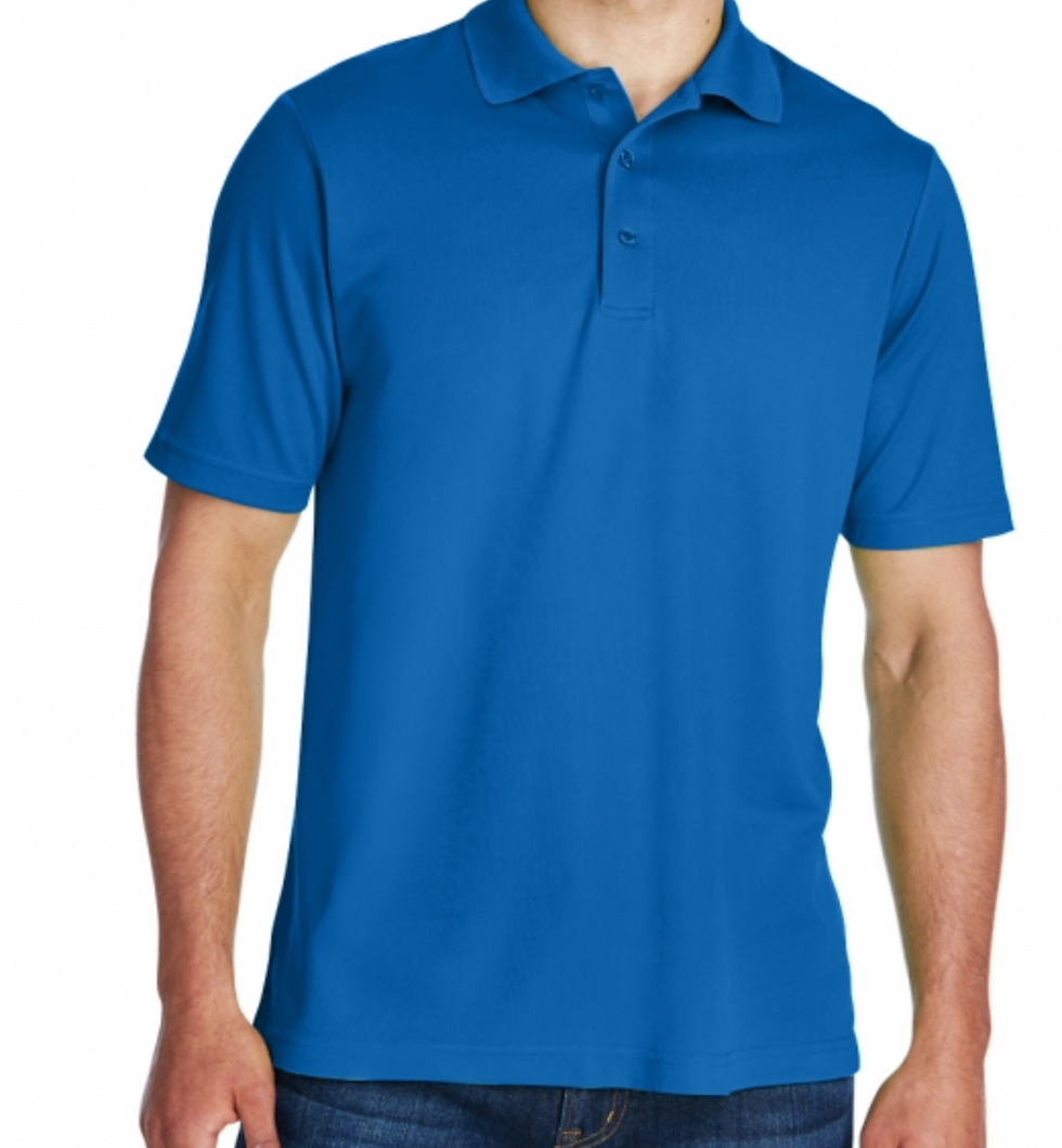 Thumbnail: Man in blue Performance Dri-Tech Polo shirt