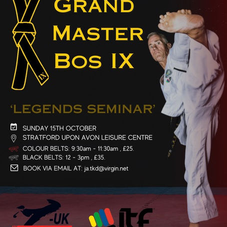 Seminar with GM Bos in Stratford upon Avon in October.