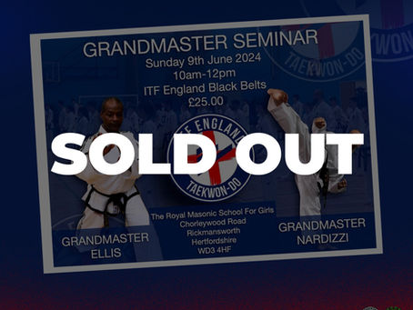 ITF England Grand Masters Seminars now SOLD OUT