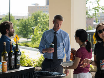 Members of the Arnold lab at the 2023 NextGen building spring social.