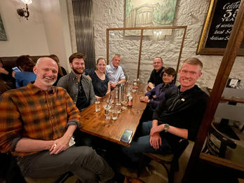 Dave Arnold, Smita Saxena and Katie Moss out to dinner at the Peripheral Nerve Society Meeting with the speakers for our MiniSymposium titled "Aging and CMT: Understanding the NMJ's Role in Disease Progression and Physical Decline."
