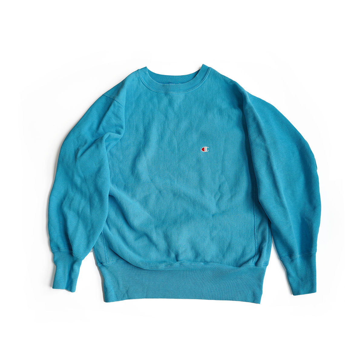 Vintage Sun Faded Champion Reverse Weave USA - Turquoise
