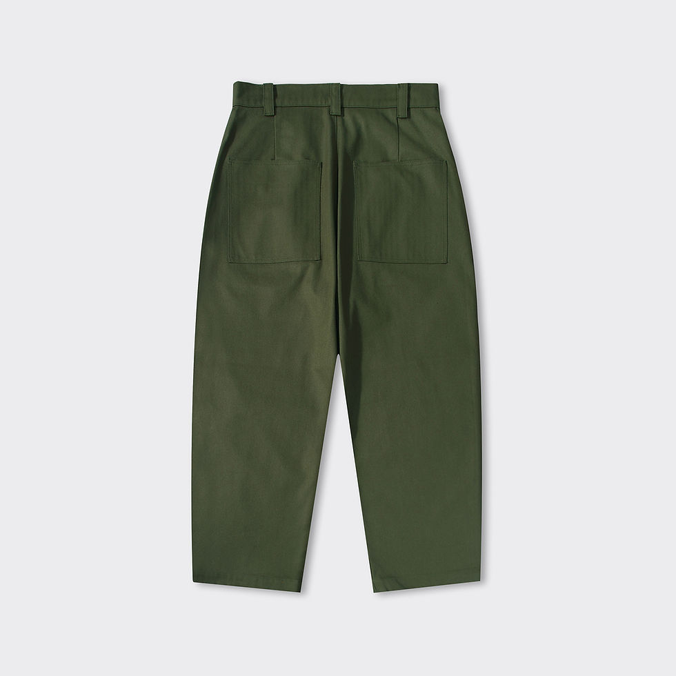 サムネイル： Naval Button Trousers  - HBT Green ST048