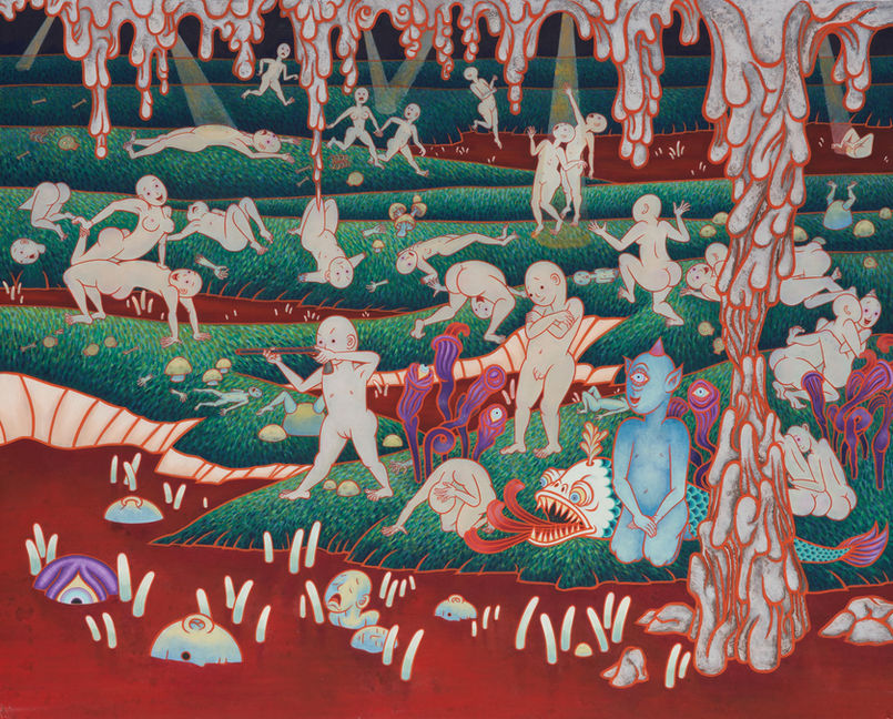 Spelunkers , 2019, 130.3x162.1cm, 순지5배접에 분채와 석채_오른쪽.jpg