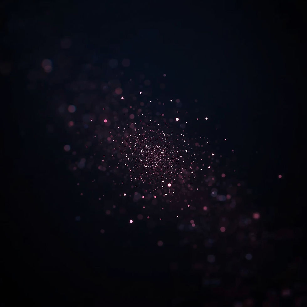 감정의 흐름을 추상적으로 표현한 부드러운 빛과 입자의 비주얼