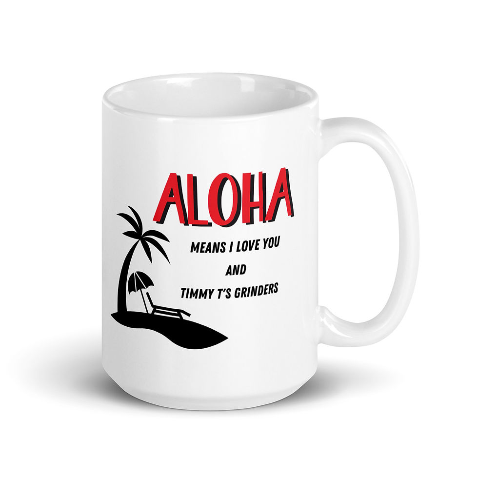 Thumbnail: Timmy T's Sandwich Shop Aloha Means I love you & Timmy T's Grinders White Glossy Height