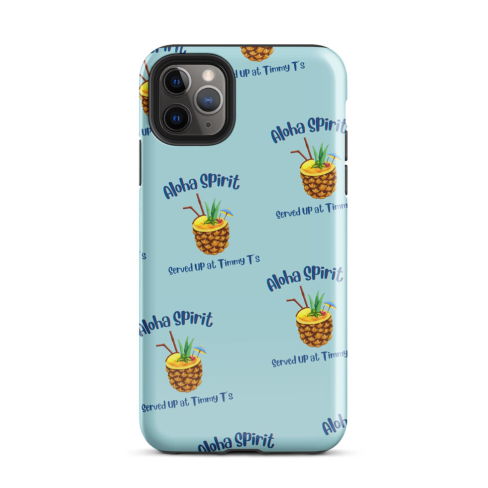 Thumbnail: Timmy T's Phone Case Merch Aloha Spirit Served Up at Timmy T's for your Phone in color light green for iPhone 11 Pro Max