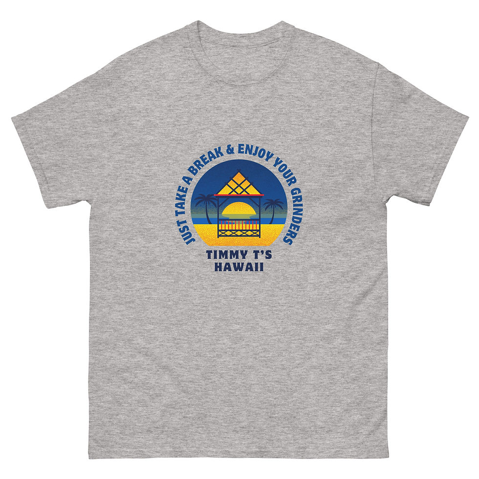 Thumbnail: Unisex Classic Shirts from Timmy T's Gourmet Grinders Sandwich Shop Yellow Gray