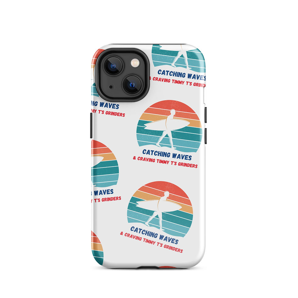 Thumbnail: Timmy T's Sandwich Shop Phone Case Merch Catching Waves and Craving Timmy T's for iPhone 14